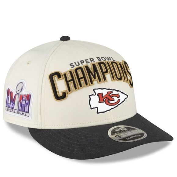New Era Kansas City Chiefs Super Bowl LVIII Champions Adjust Cream OS NWT - Picture 2 of 9
